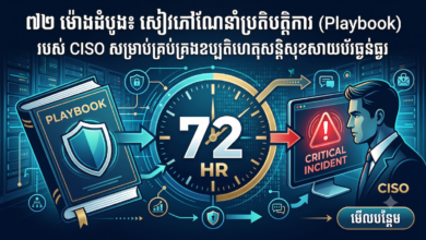 ៧២ ម៉ោងដំបូង៖ សៀវភៅណែនាំប្រតិបត្តិការ (Playbook) របស់ CISO សម្រាប់គ្រប់គ្រងឧប្បតិហេតុសន្តិសុខសាយប័រធ្ងន់ធ្ងរ