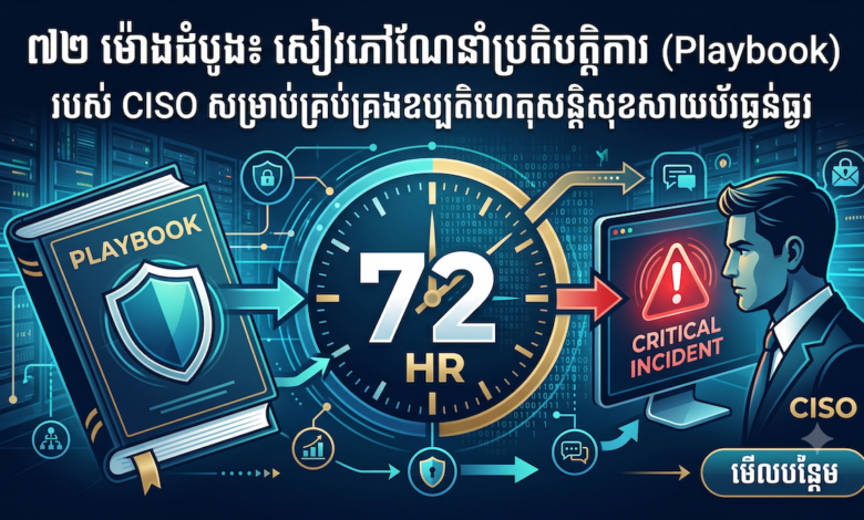៧២ ម៉ោងដំបូង៖ សៀវភៅណែនាំប្រតិបត្តិការ (Playbook) របស់ CISO សម្រាប់គ្រប់គ្រងឧប្បតិហេតុសន្តិសុខសាយប័រធ្ងន់ធ្ងរ