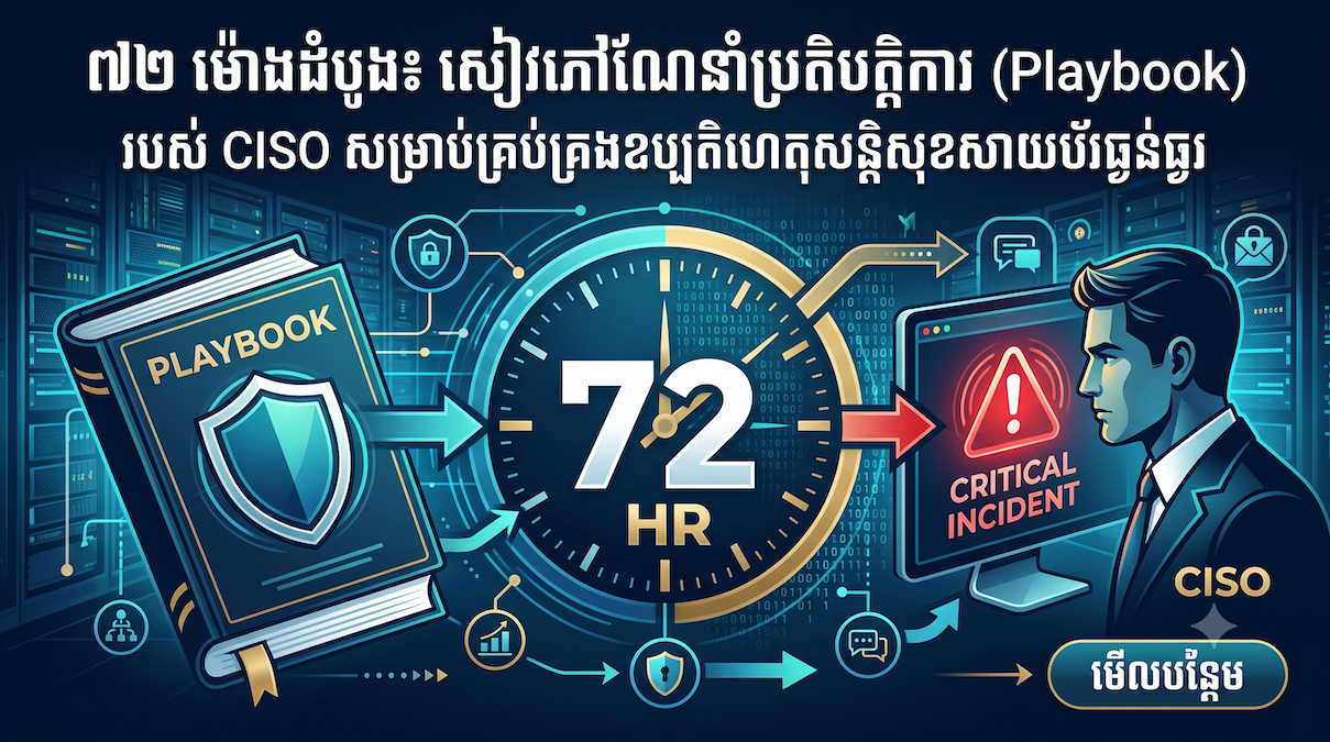 ៧២ ម៉ោងដំបូង៖ សៀវភៅណែនាំប្រតិបត្តិការ (Playbook) របស់ CISO សម្រាប់គ្រប់គ្រងឧប្បតិហេតុសន្តិសុខសាយប័រធ្ងន់ធ្ងរ