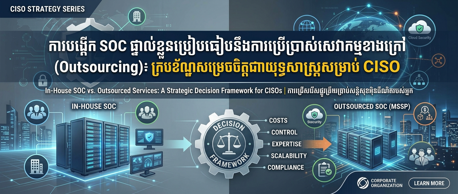 ការបង្កើត SOC ផ្ទាល់ខ្លួនប្រៀបធៀបនឹងការប្រើប្រាស់សេវាកម្មខាងក្រៅ (Outsourcing)៖ ក្របខ័ណ្ឌសម្រេចចិត្តជាយុទ្ធសាស្ត្រសម្រាប់ CISO