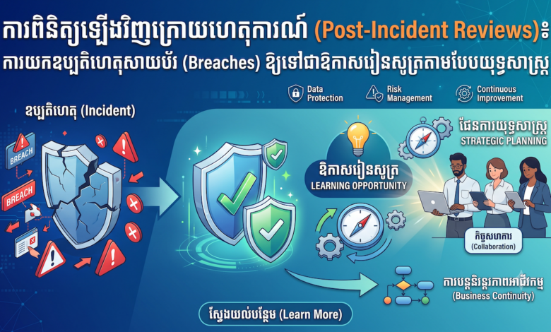 ការពិនិត្យឡើងវិញក្រោយឧប្បតិហេតុ (Post-Incident Reviews)៖ ការយកឧប្បតិហេតុសាយប័រ (Breaches) ឱ្យទៅជាឱកាសរៀនសូត្រតាមបែបយុទ្ធសាស្ត្រ
