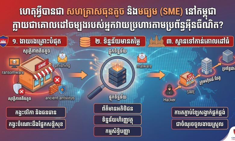 ហេតុអ្វីបានជាសហគ្រាសធុនតូច និងមធ្យម (SME) នៅកម្ពុជា ក្លាយជាគោលដៅចម្បងរបស់អ្នកវាយប្រហារតាមប្រព័ន្ធអ៊ីនធឺណិត?